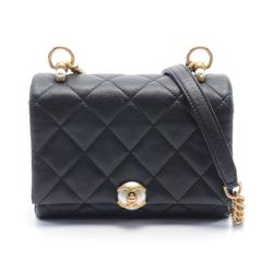 CHANEL Matelasse Shoulder Bag Leather Women's Black AS1170