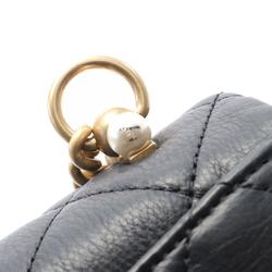 CHANEL Matelasse Shoulder Bag Leather Women's Black AS1170