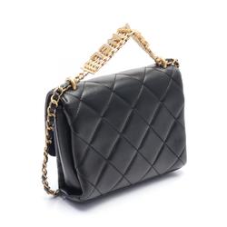 CHANEL Matelasse Shoulder Bag Leather Women's Black