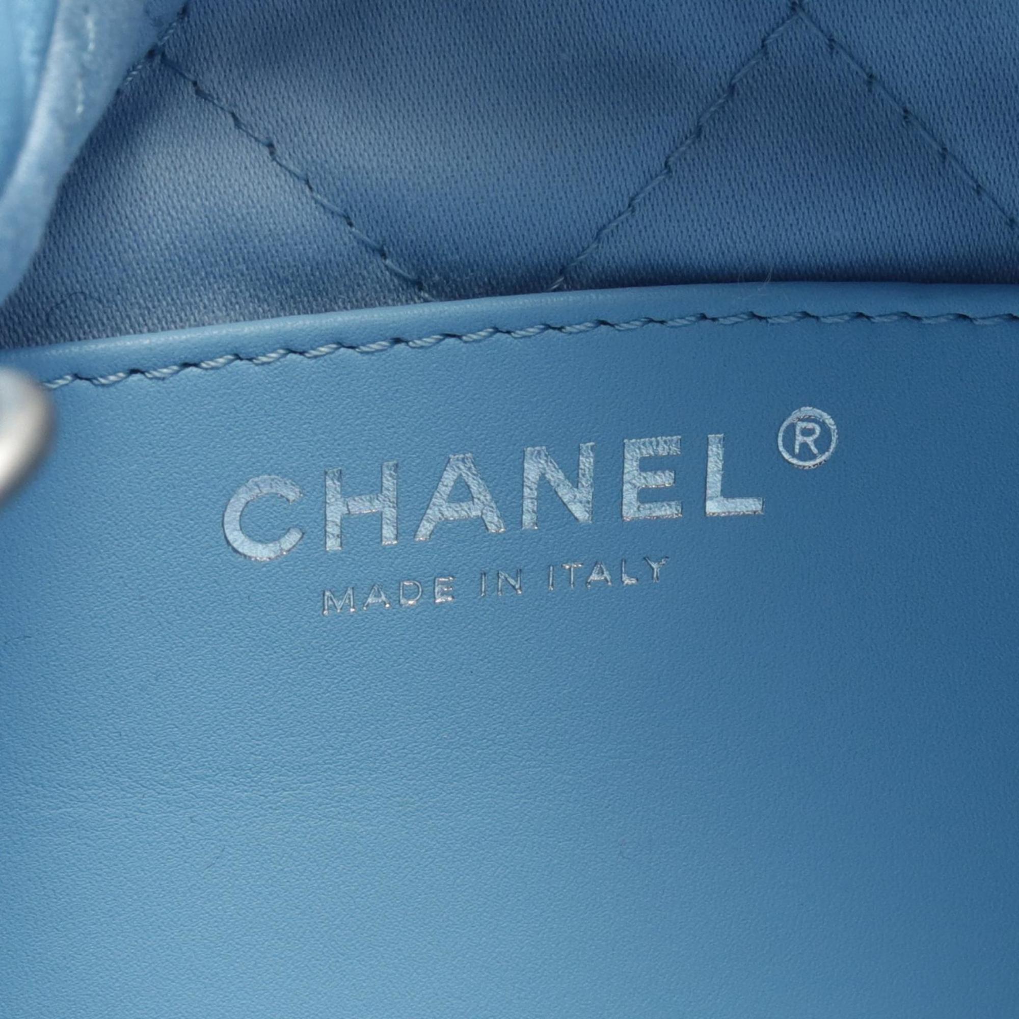 CHANEL Shoulder Bag Leather Women's Blue AS3980