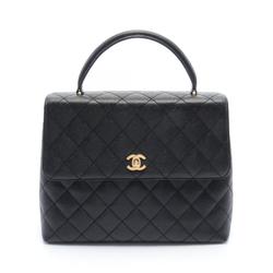 CHANEL Matelasse Handbag Bag Caviar Skin Women's Black A12397