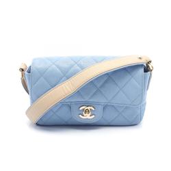 CHANEL Matelasse Shoulder Bag, Caviar Skin (Grained Calf), Women's, Blue