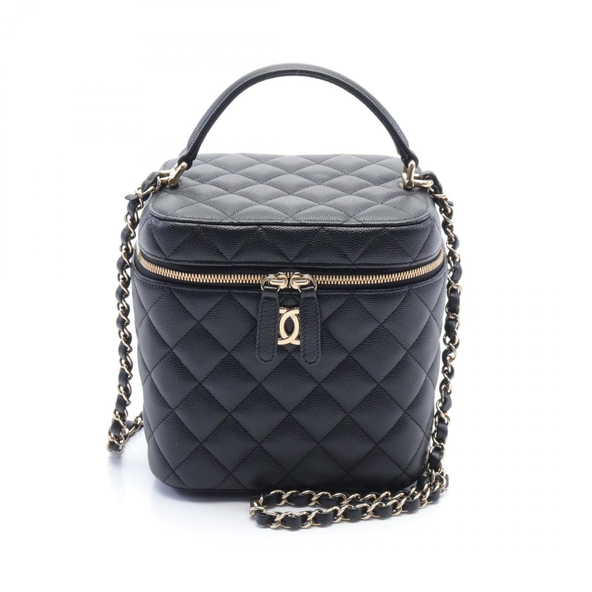 CHANEL Matelasse Shoulder Bag, Caviar Skin, Women's, Black