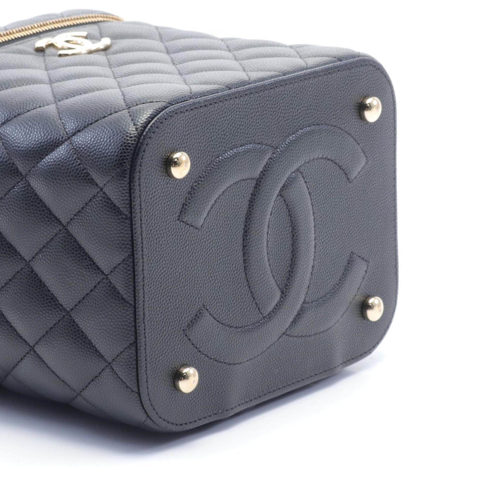 CHANEL Matelasse Shoulder Bag, Caviar Skin, Women's, Black