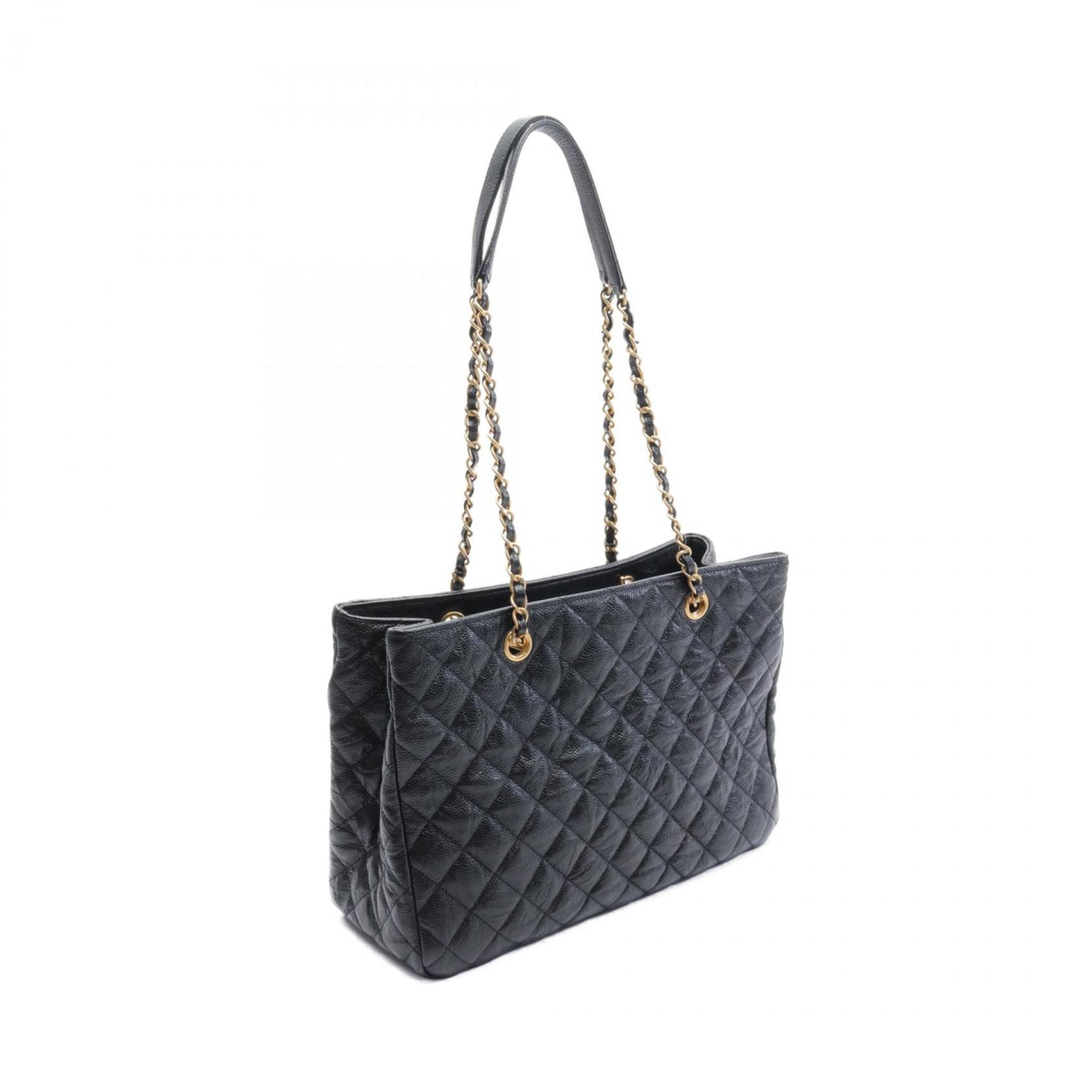 CHANEL Matelasse Shoulder Bag, Caviar Skin, Women's, Black