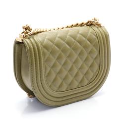 CHANEL Boy Chanel Matelasse Shoulder Bag Caviar Skin (Grained Calfskin) Women's Khaki