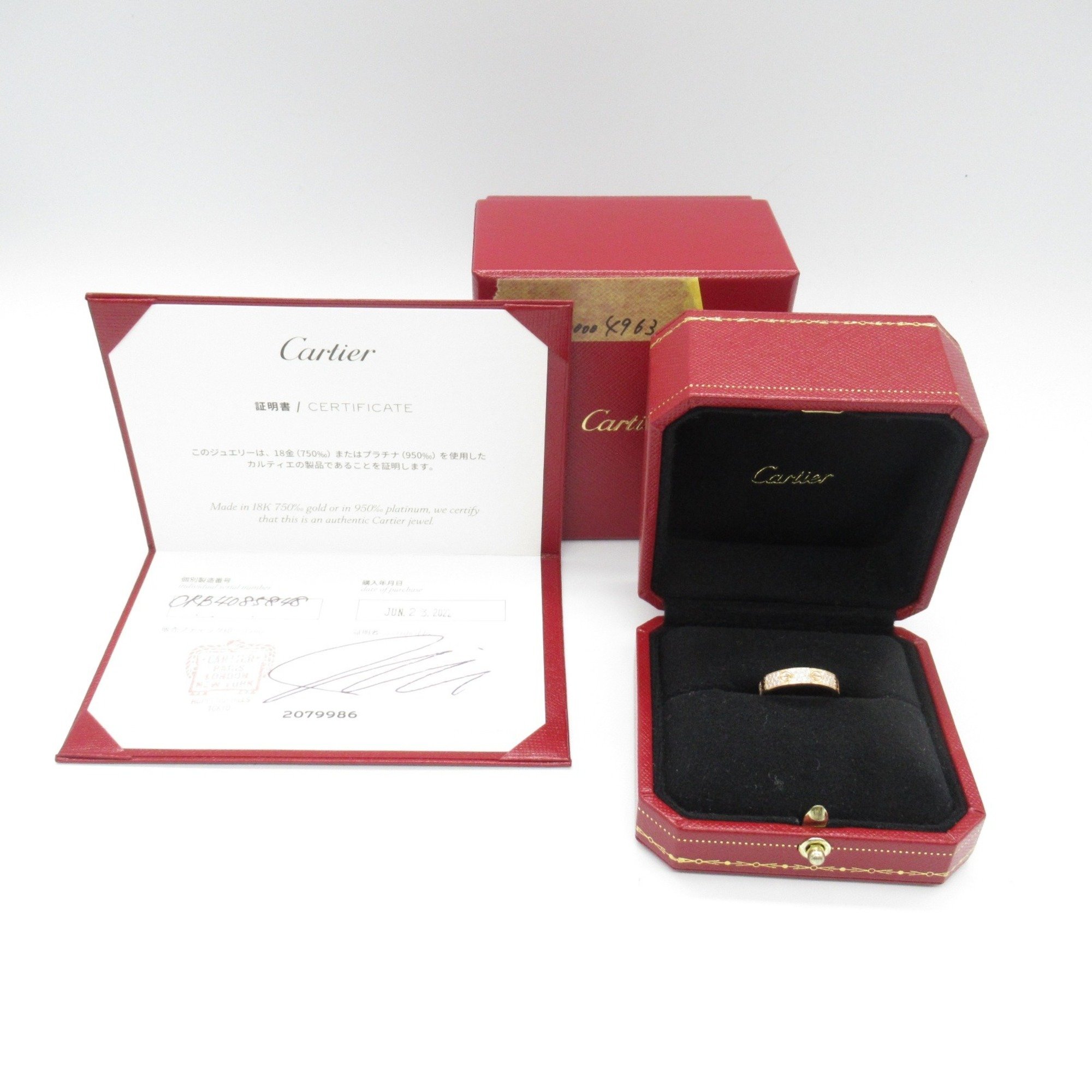 Cartier Love Ring Pavé Diamond K18PG (Pink Gold) Ladies Clear B4085848