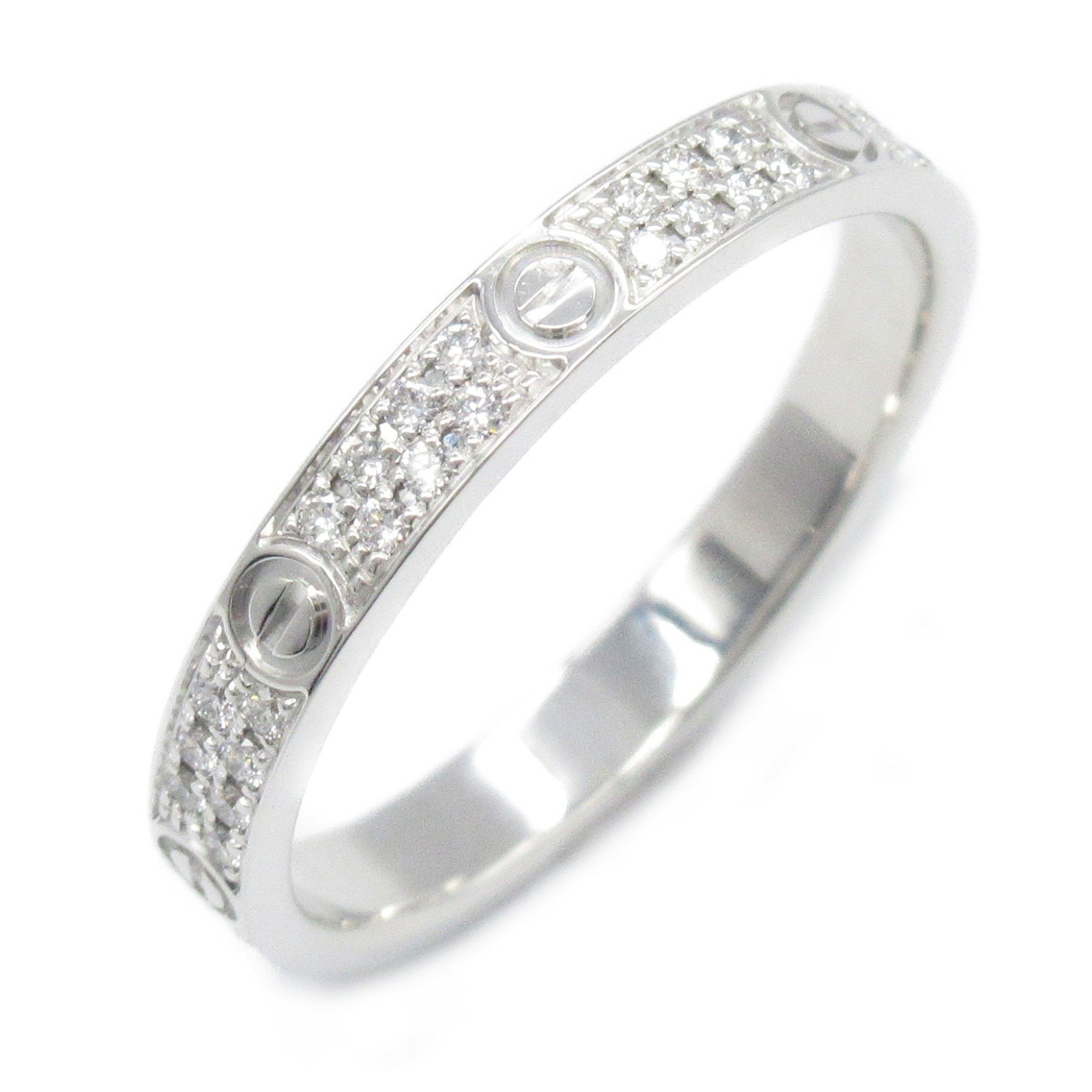 Cartier Love Ring Small Pavé Diamond K18WG (White Gold) Women's Clear B4218248