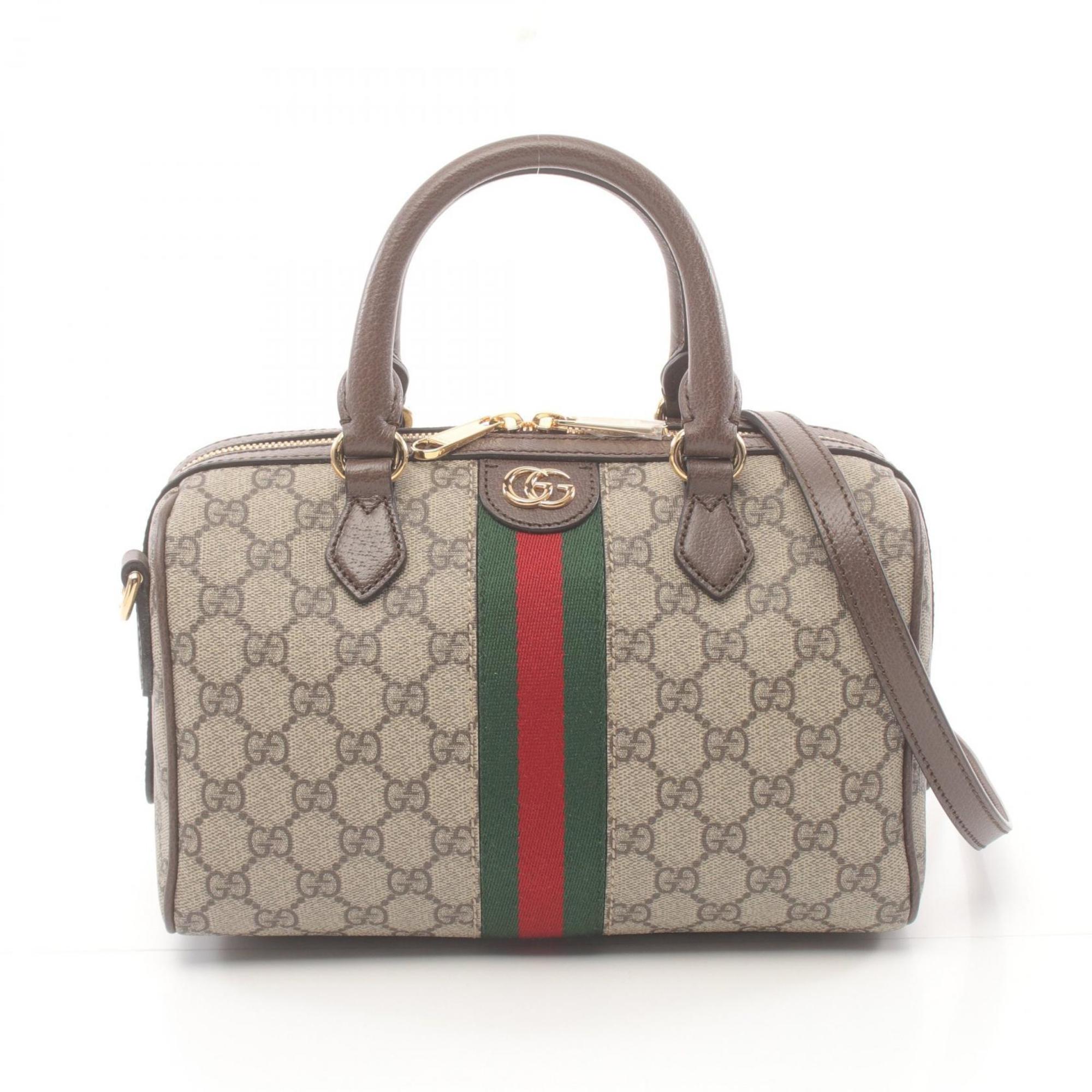 Gucci Ophidia GG Supreme Small Bag Handbag Coated Canvas Leather Women's Beige Brown Multicolor 77206196IWG8745