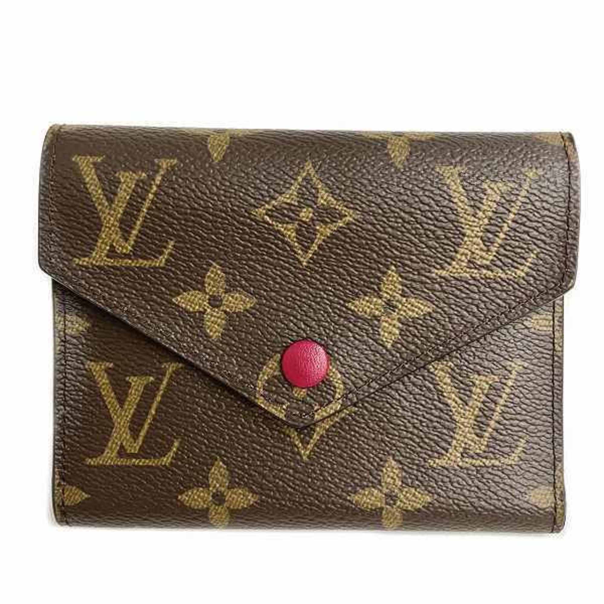 Louis Vuitton Monogram Portefeuille Victorine M41938 Fuchsia Tri-fold Wallet for Women