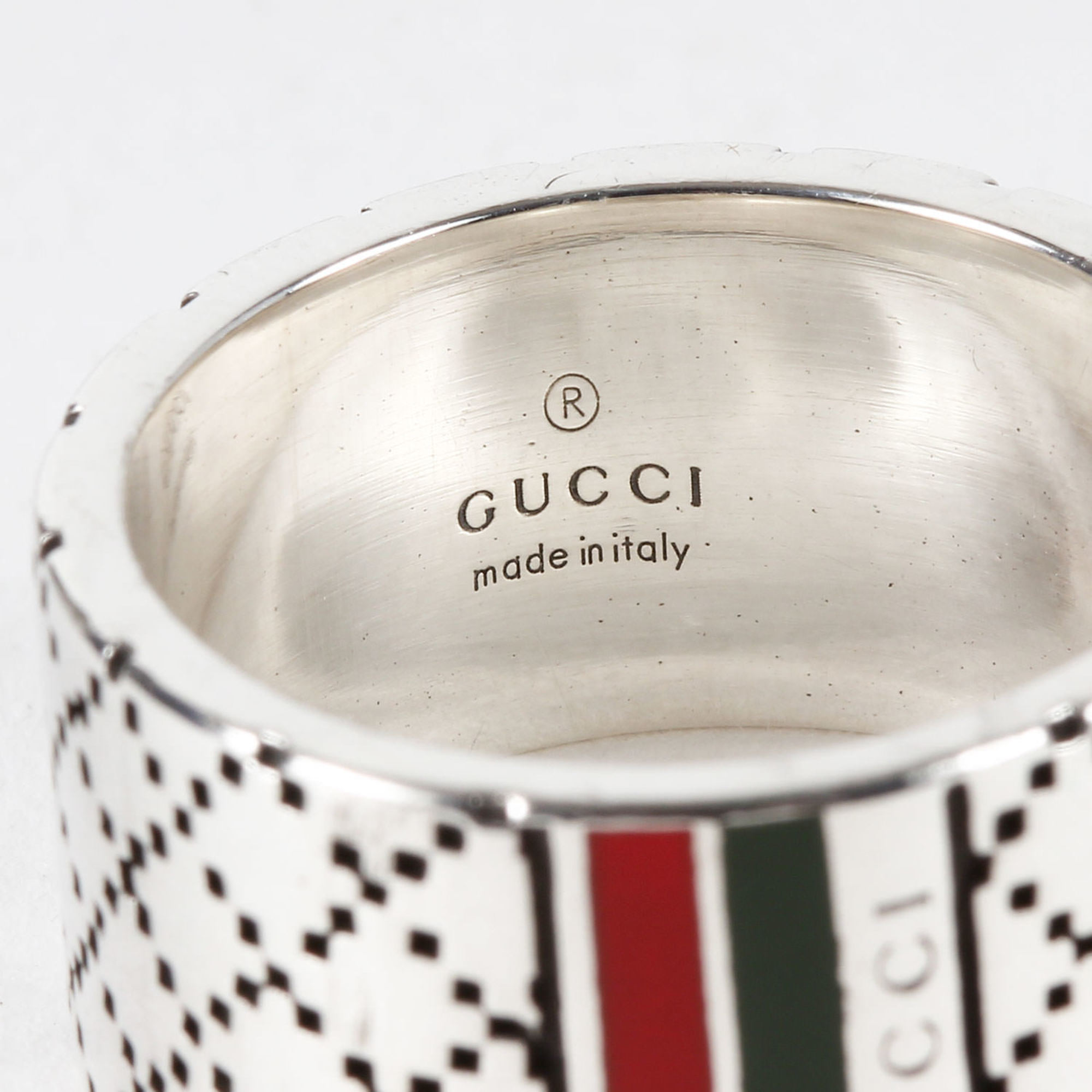 GUCCI Gucci Ring Size: 21 (approximately 20) Diamantissima Ag925 Sherry Line Silver