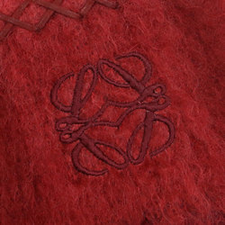 LOEWE scarf, mohair, wool, red, anagram embroidery, women's