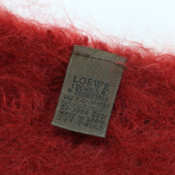 LOEWE scarf, mohair, wool, red, anagram embroidery, women's