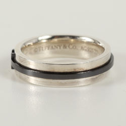 TIFFANY&Co. Tiffany Size: 15 TWO Narrow Silver Ring Ag925 Titanium Luxury