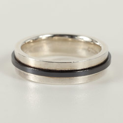 TIFFANY&Co. Tiffany Size: 15 TWO Narrow Silver Ring Ag925 Titanium Luxury