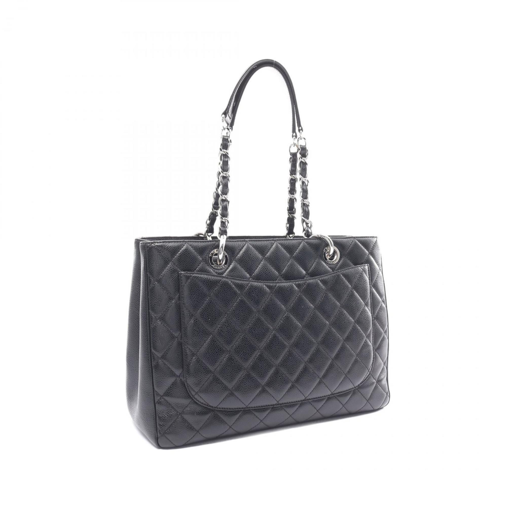 CHANEL Matelasse Grand GST Tote Bag, Caviar Skin, Women's, Black, A50995