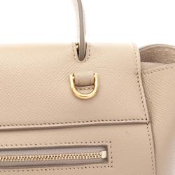 CELINE BELT MICRO Belt Bag Handbag Leather Women's Beige 189153