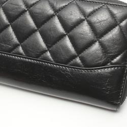 CHANEL Matelasse Round Long Wallet Leather Women's Black