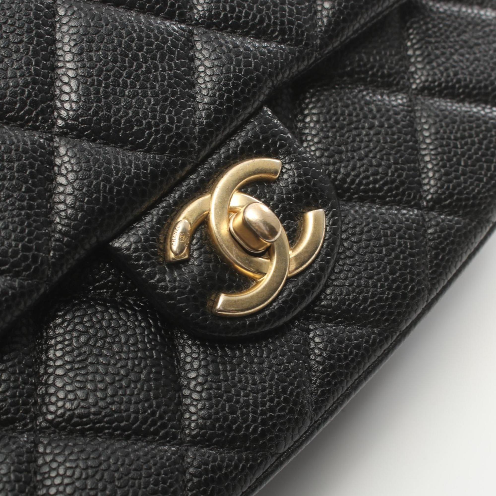 CHANEL Matelasse Camellia Shoulder Bag, Caviar Skin, Women's, Black