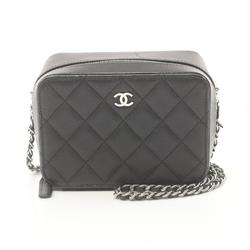 CHANEL Matelasse Camera Bag Shoulder Caviar Skin Women's Black AP2426