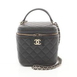 CHANEL Matelasse Shoulder Bag, Caviar Skin, Women's, Black