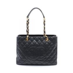 CHANEL Matelasse Grand GST Tote Bag, Caviar Skin, Women's, Black, A50995