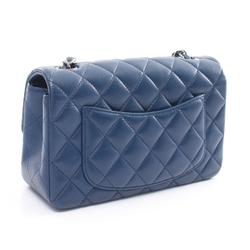 CHANEL Matelasse Shoulder Bag, Lambskin, Women's, Blue