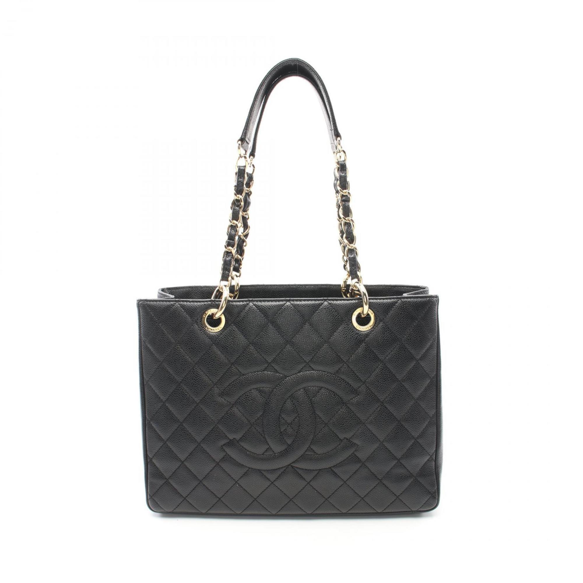 CHANEL Matelasse Grand GST Tote Bag, Caviar Skin, Women's, Black, A50995