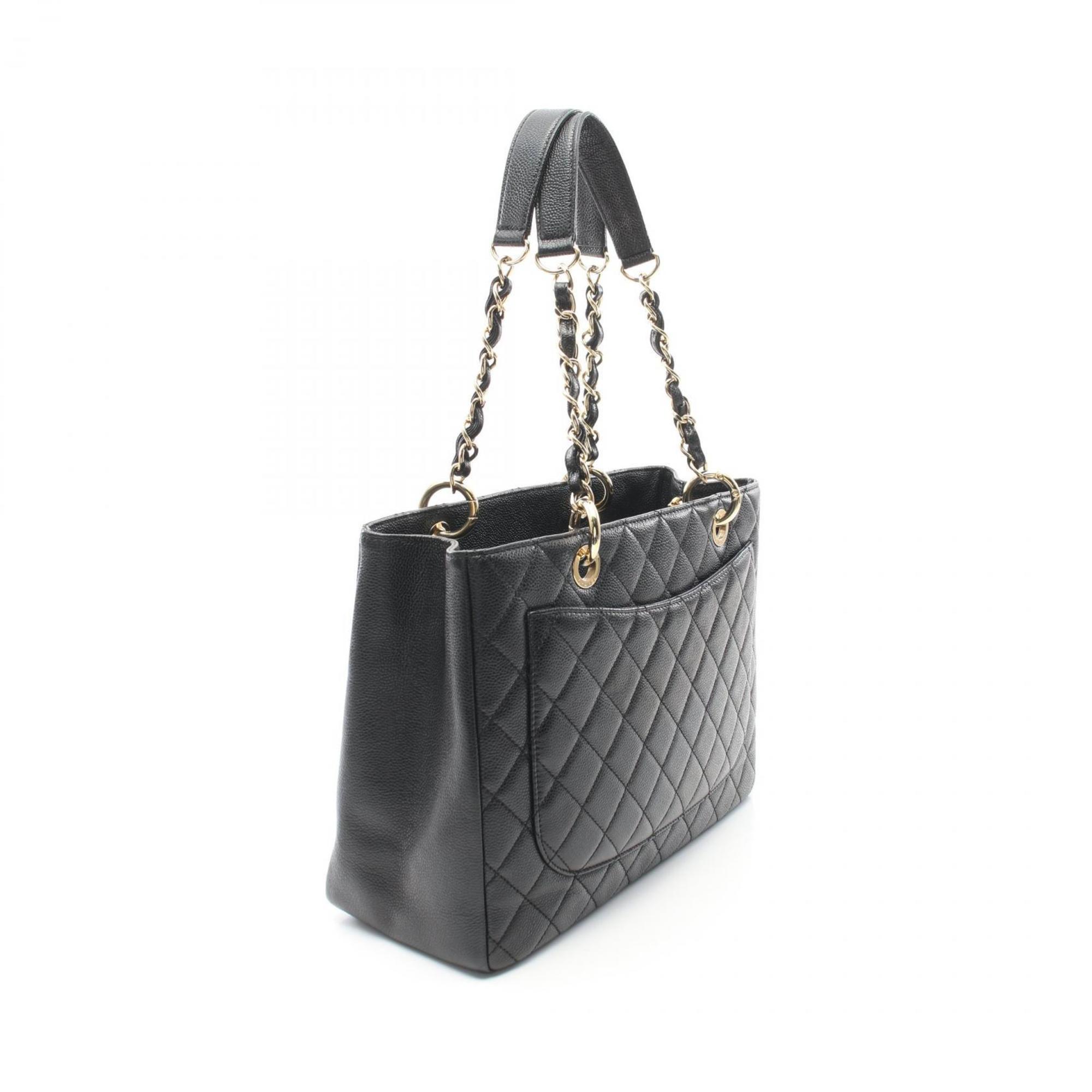 CHANEL Matelasse Grand GST Tote Bag, Caviar Skin, Women's, Black, A50995