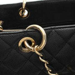 CHANEL Matelasse Grand GST Tote Bag, Caviar Skin, Women's, Black, A50995