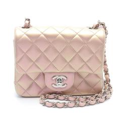 CHANEL Matelasse Shoulder Bag Leather Women's Pink A35200