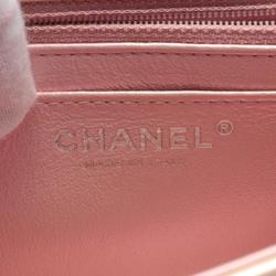 CHANEL Matelasse Shoulder Bag Leather Women's Pink A35200