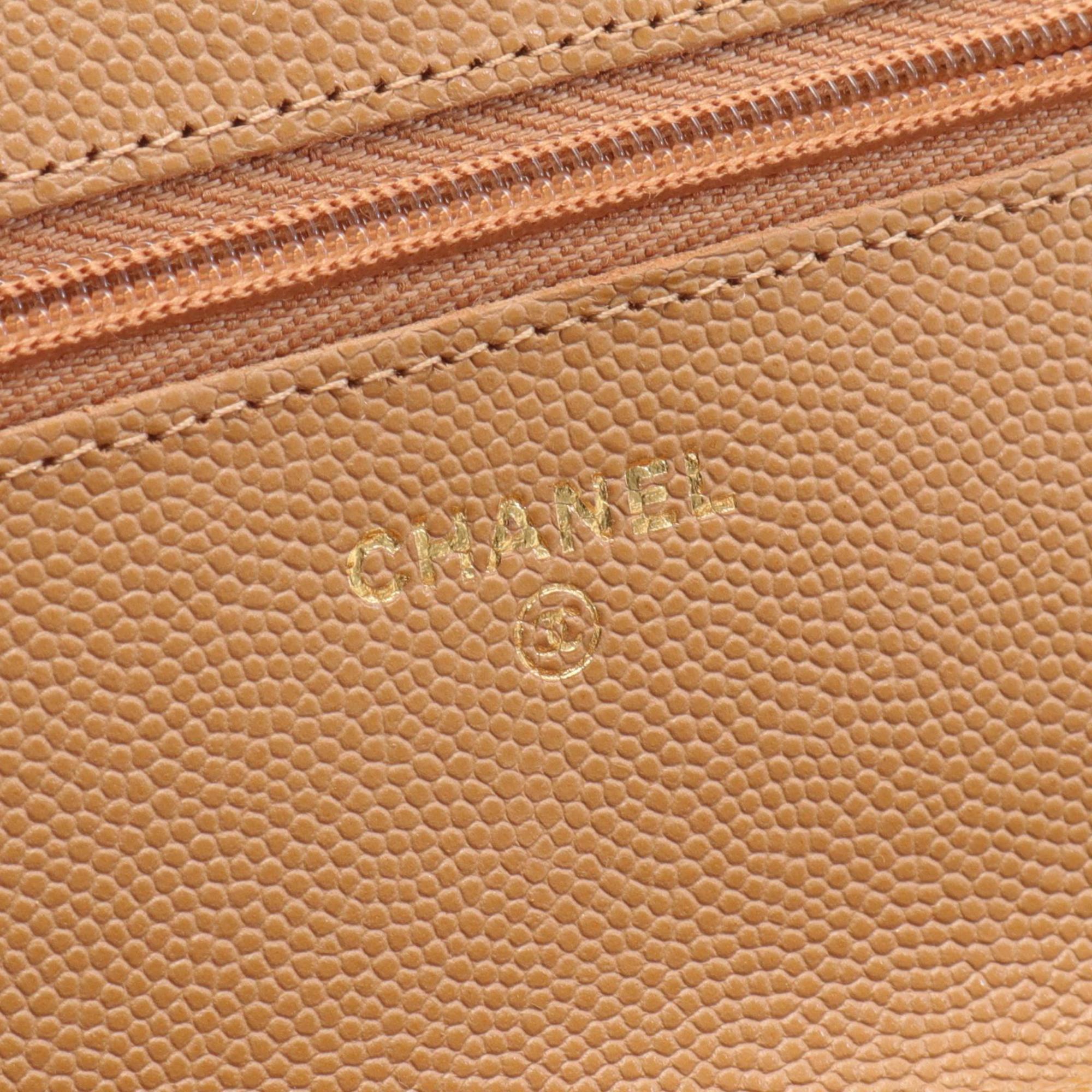 CHANEL Matelasse Shoulder Bag, Caviar Skin (Grained Calf), Women's, Brown