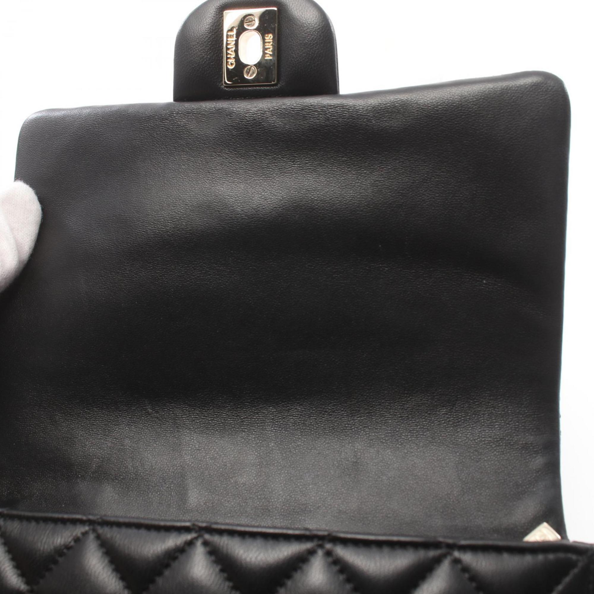 CHANEL Matelasse Shoulder Bag, Lambskin, Women's, Black