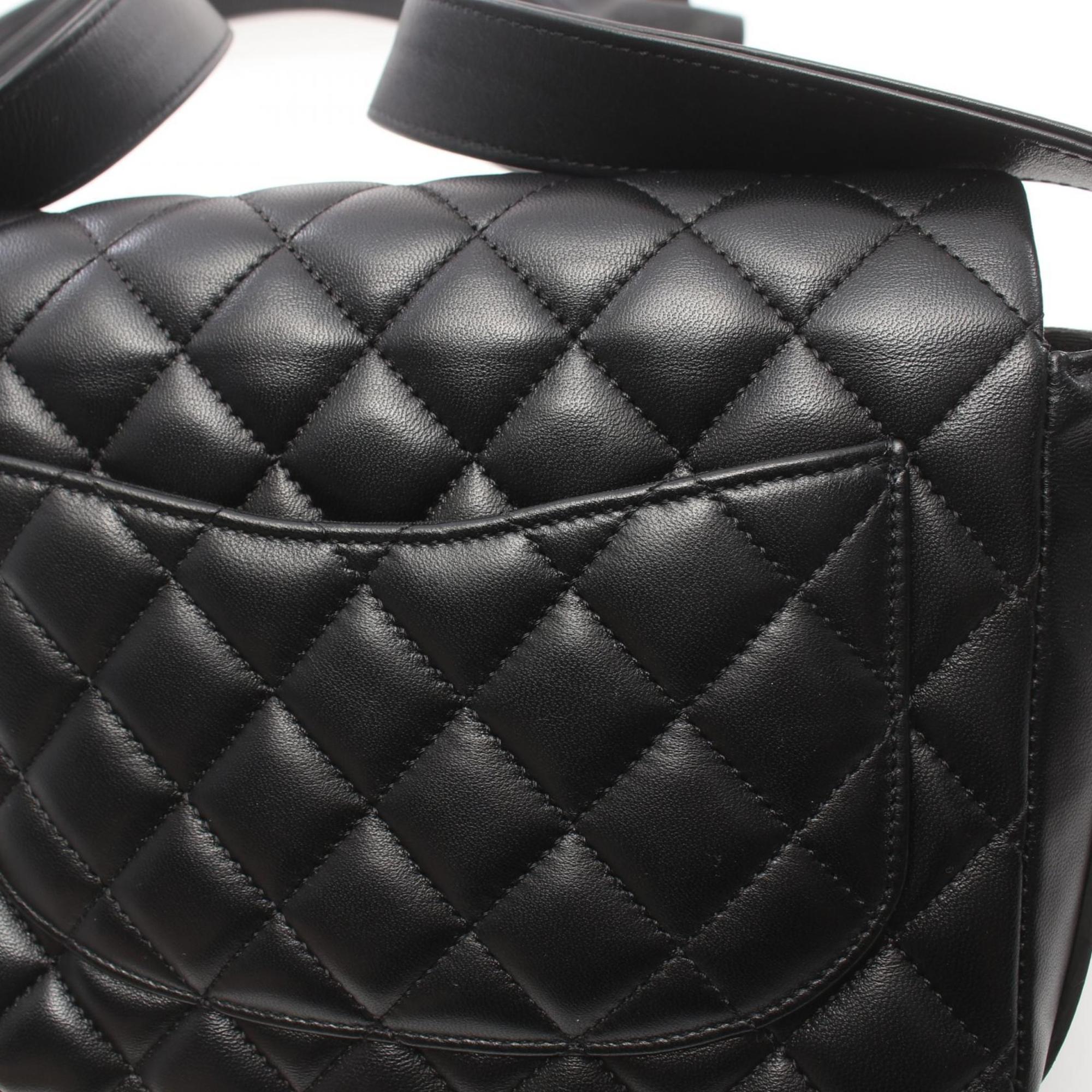 CHANEL Matelasse Shoulder Bag, Lambskin, Women's, Black