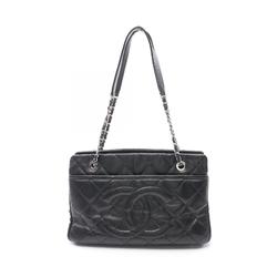 CHANEL Matelasse Tote Bag, Caviar Skin, Women's, Black