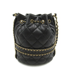 Chanel CHANEL Chain Shoulder Bag, Lambskin (Sheepskin), Women's, Black, AS2252