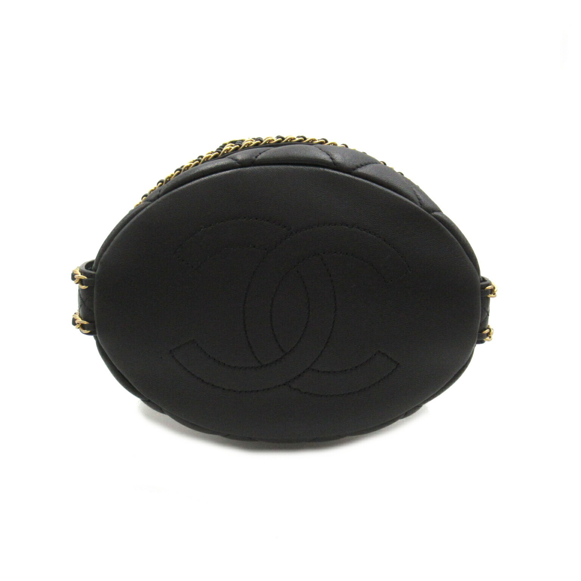 Chanel CHANEL Chain Shoulder Bag, Lambskin (Sheepskin), Women's, Black, AS2252