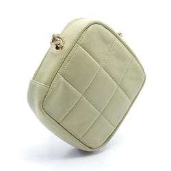 CHANEL Matelasse Shoulder Bag Leather Women's Green AS2201