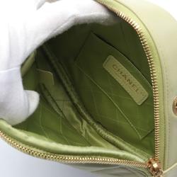 CHANEL Matelasse Shoulder Bag Leather Women's Green AS2201