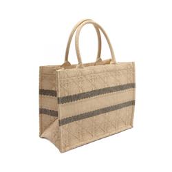 Christian Dior Dior BO TOTE Book Tote Medium Cannage Bag Raffia Women's Beige