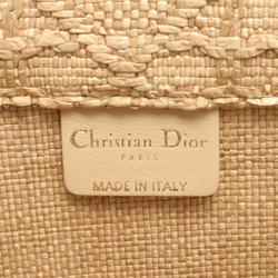 Christian Dior Dior BO TOTE Book Tote Medium Cannage Bag Raffia Women's Beige