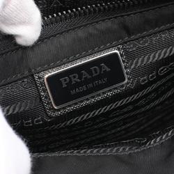 PRADA Re-Nylon Shoulder Bag, Nylon, Saffiano Leather, Men's, Black, 2VD034