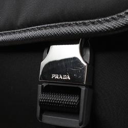 PRADA Re-Nylon Shoulder Bag, Nylon, Saffiano Leather, Men's, Black, 2VD034