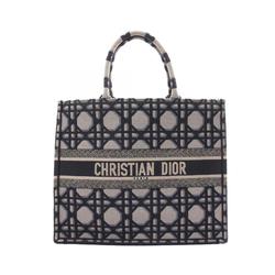 Christian Dior Dior BO TOTE Book Tote Large Bag Canvas Women's Beige Navy