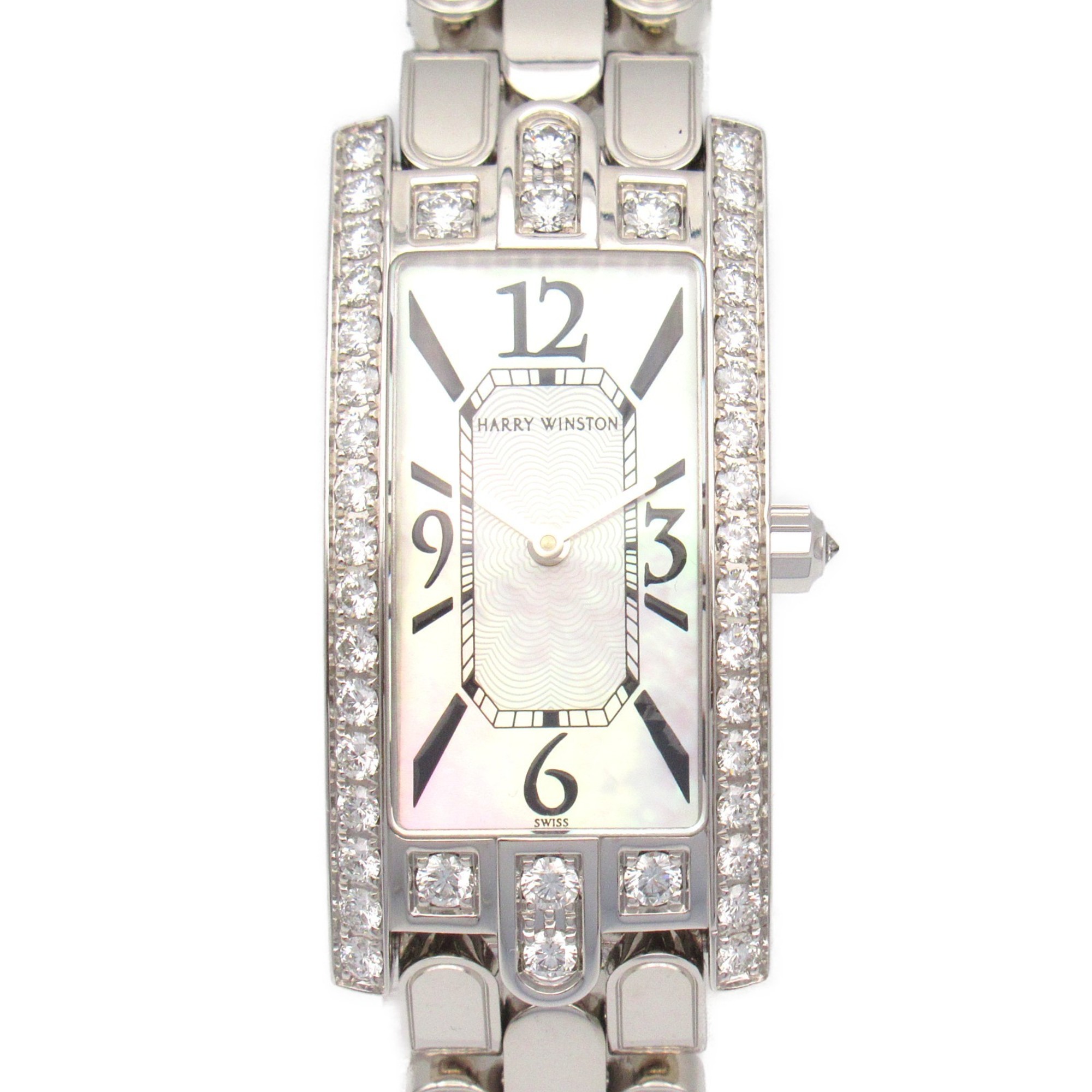 Harry Winston HARRY WINSTON Avenue C Watch K18WG (White Gold) Ladies White Shell 33 LQWW.M D3.1