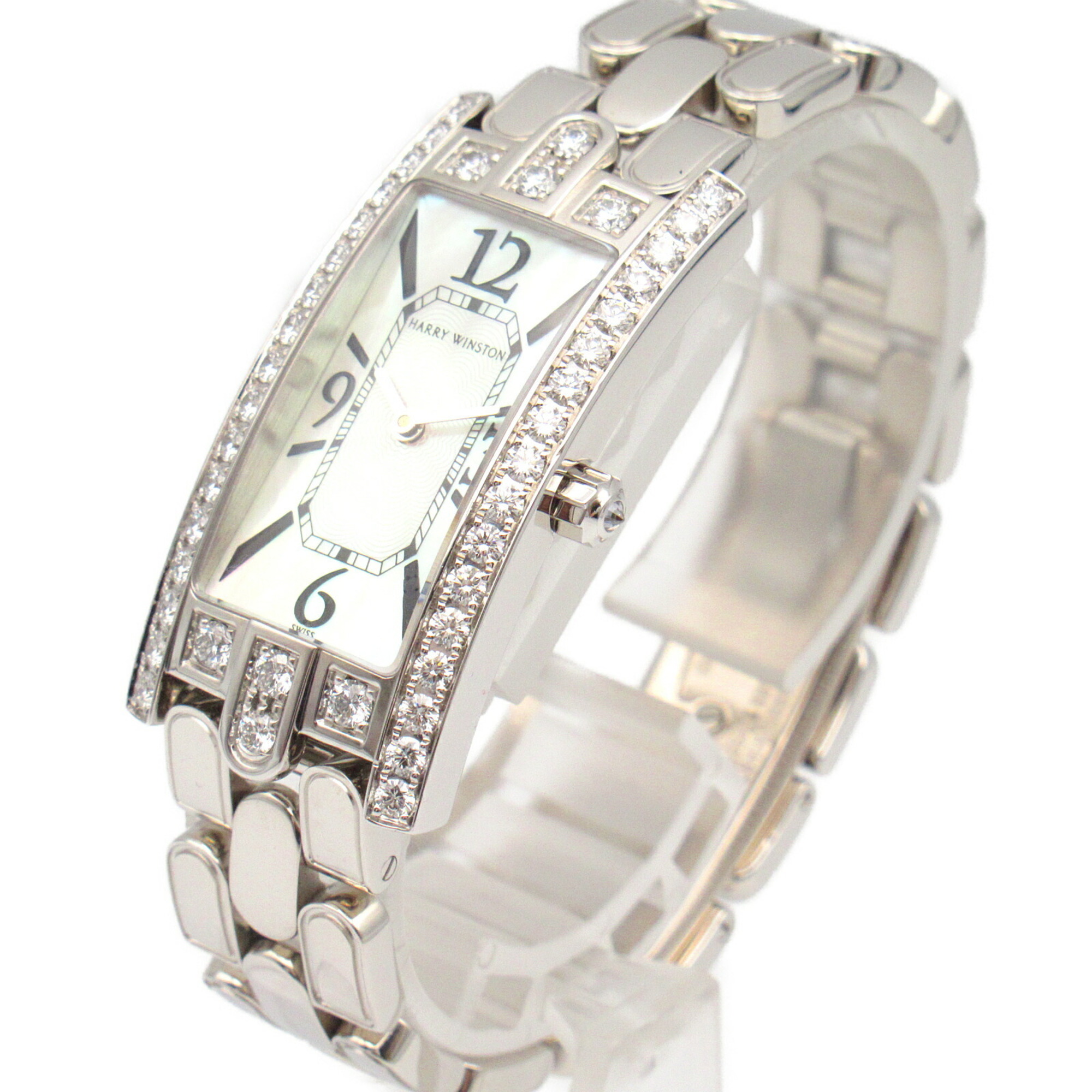 Harry Winston HARRY WINSTON Avenue C Watch K18WG (White Gold) Ladies White Shell 33 LQWW.M D3.1