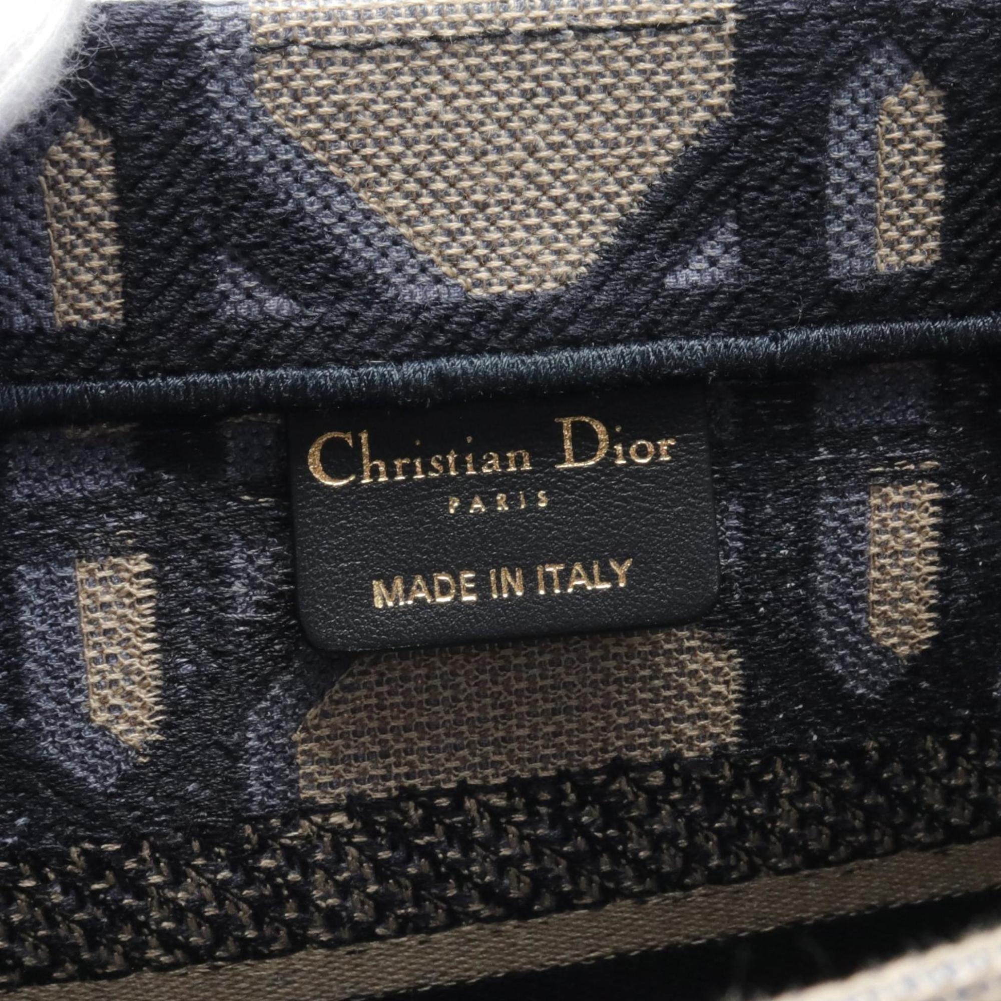 Christian Dior Dior BO TOTE Book Tote Small Macrocannage Bag Canvas Women's Navy Beige M1296ZGSB