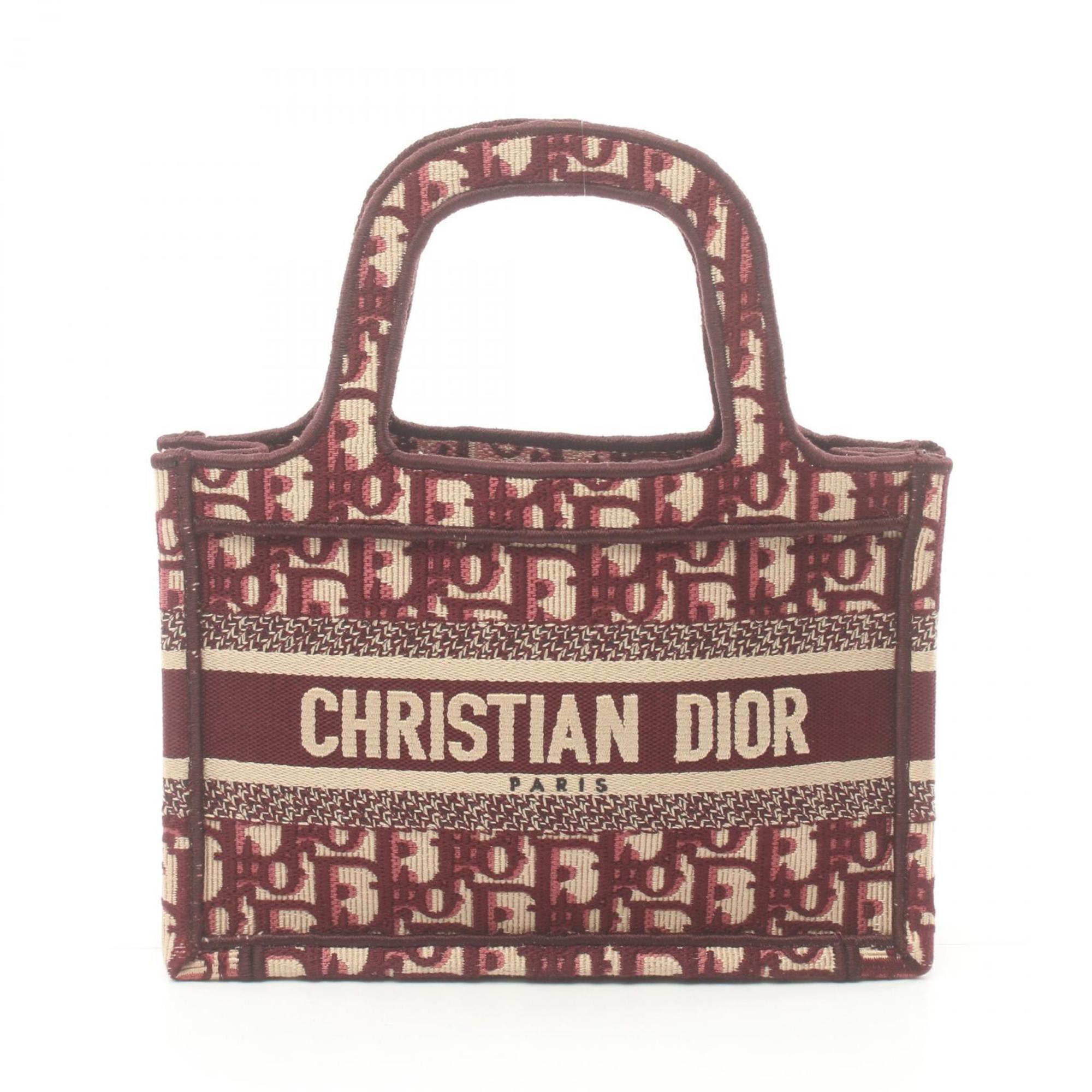 Christian Dior Dior BO TOTE Book Tote Handbag Canvas Bag Women's Bordeaux