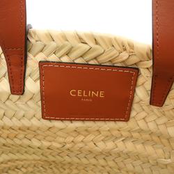 CELINE Teen Triomphe Panier Handbag Bag Leather Raffia Women's Beige Brown 194002EFA04LU